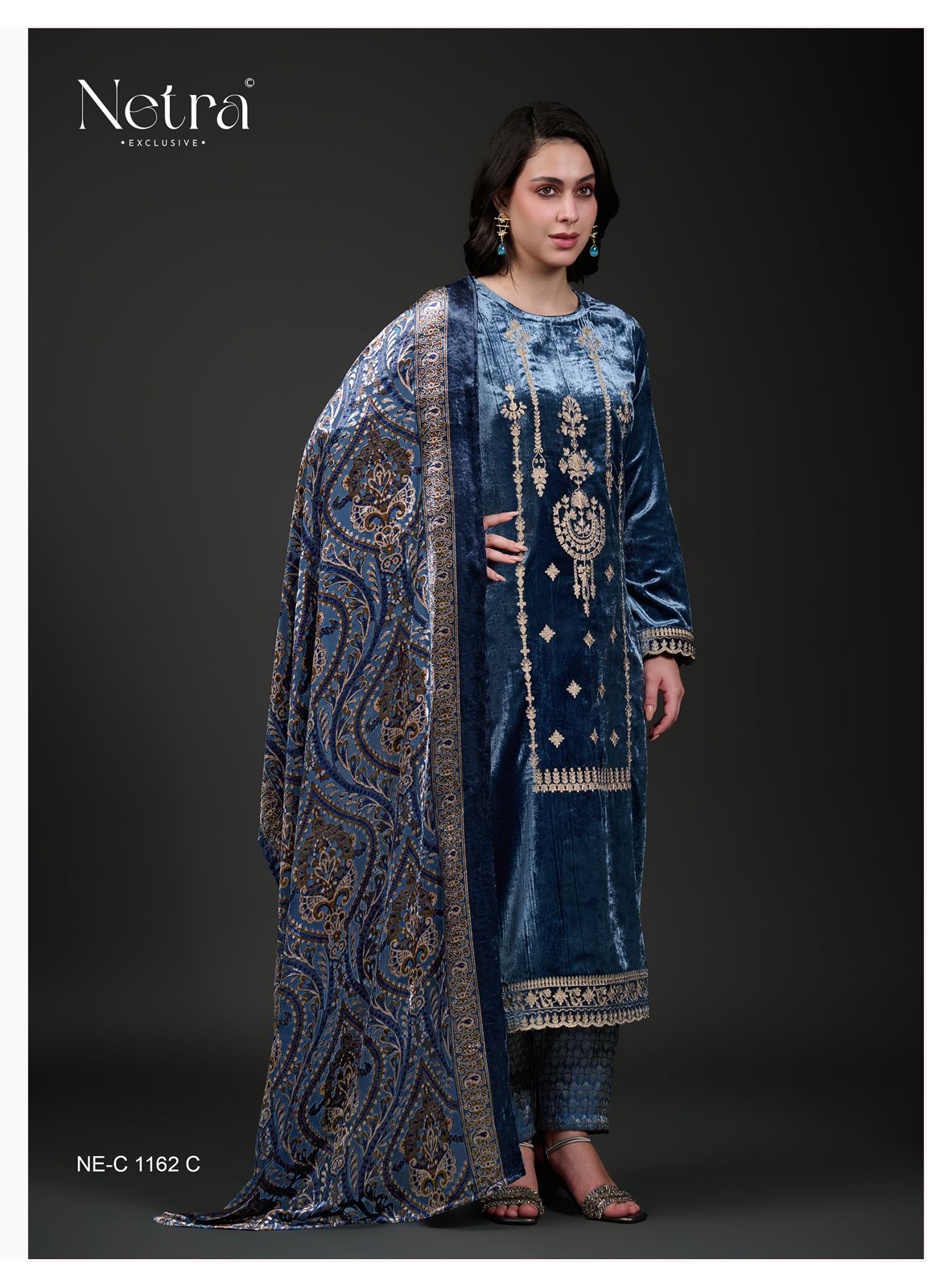 Vivara Netra Velvet Suits Wholesaler Gujarat