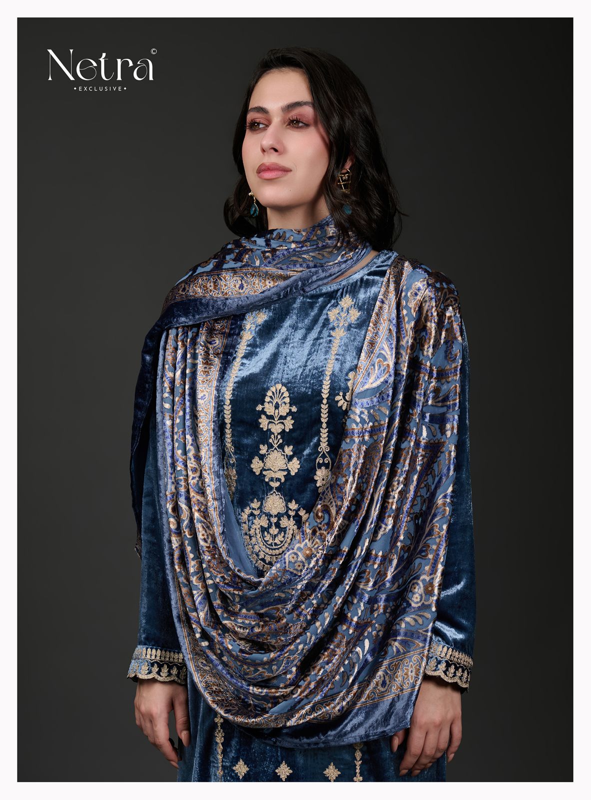 Vivara Netra Velvet Suits Wholesaler Gujarat