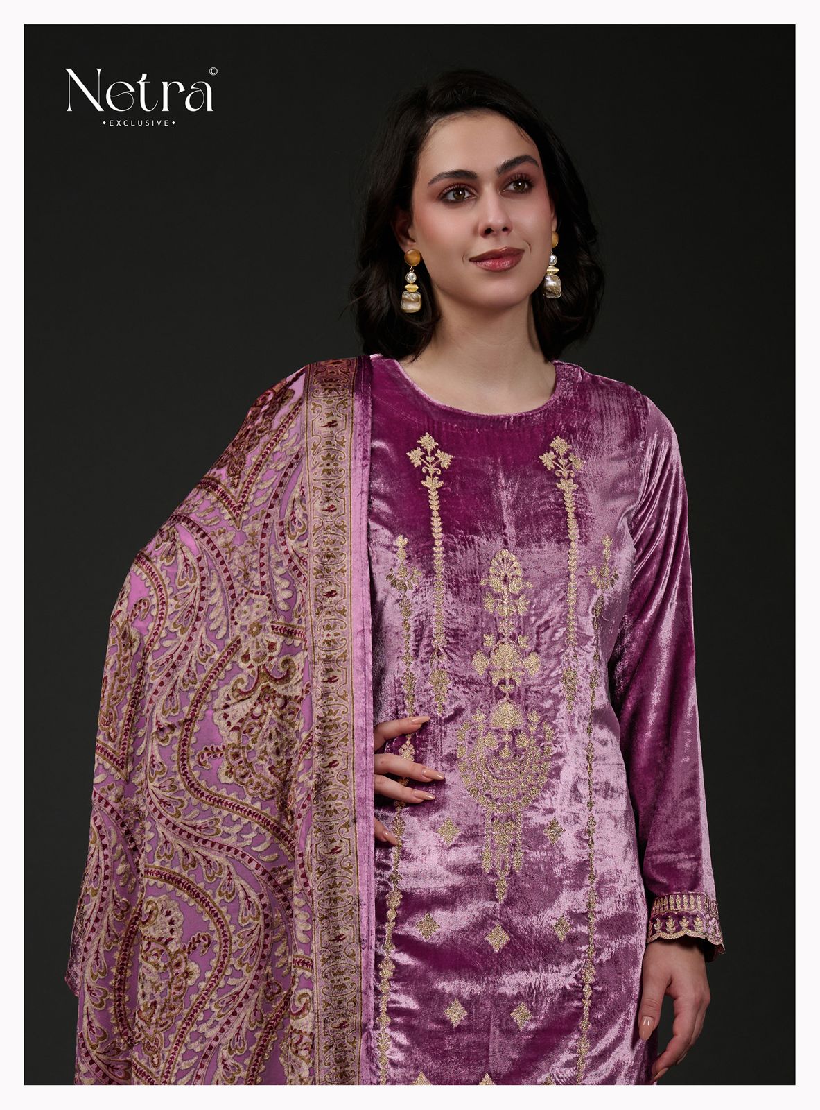 Vivara Netra Velvet Suits Wholesaler Gujarat