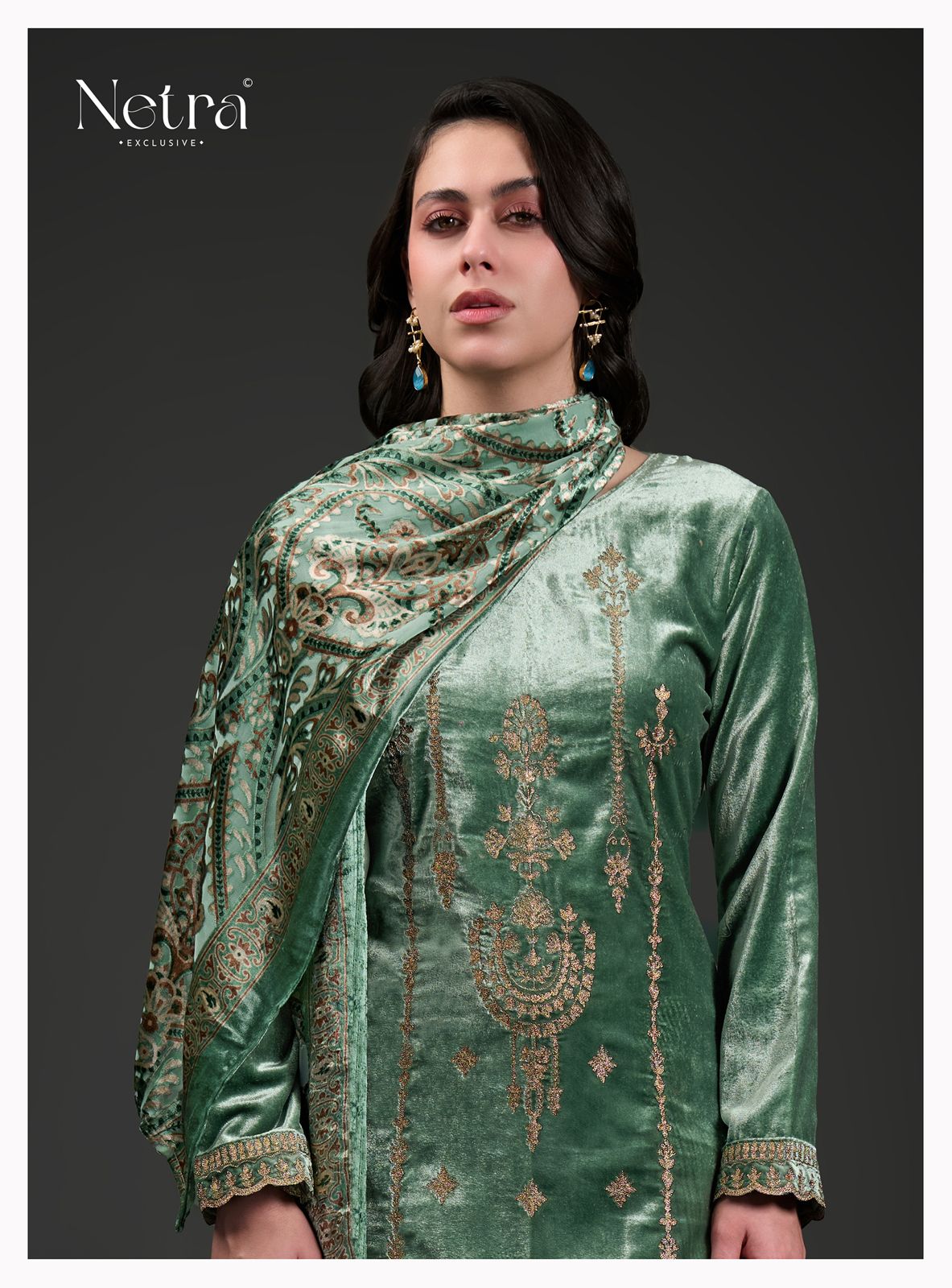 Vivara Netra Velvet Suits Wholesaler Gujarat