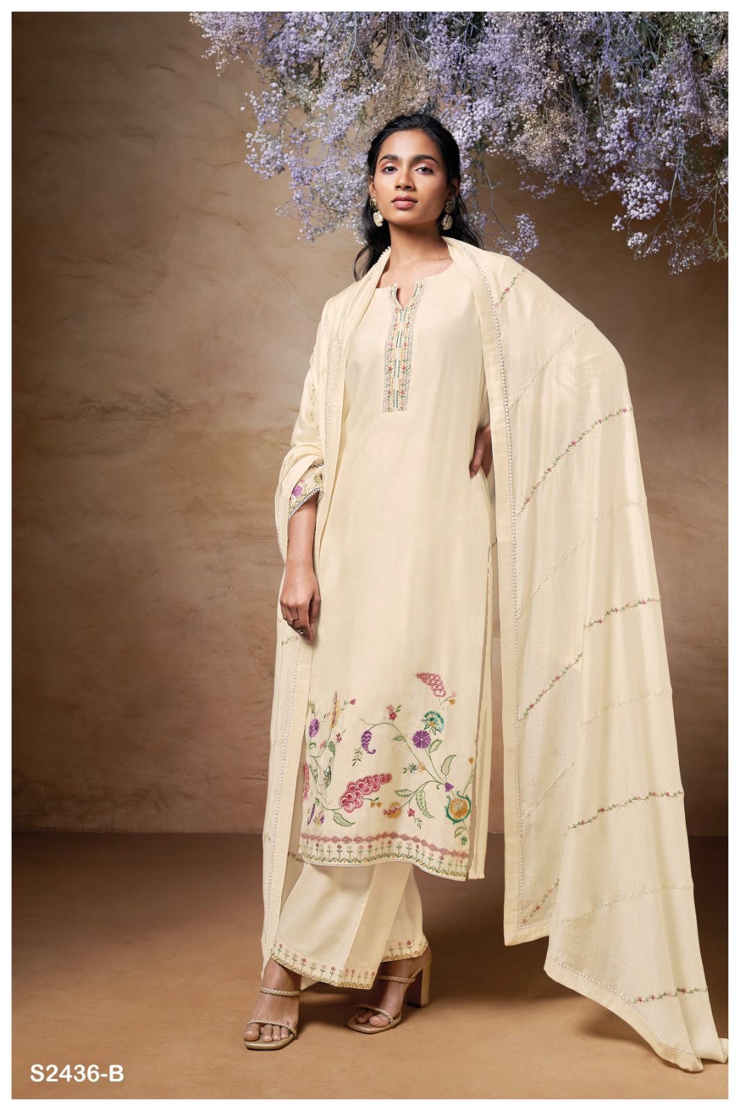 Vivien-2346 Ganga Bemberg Silk Plazzo Style Suits
