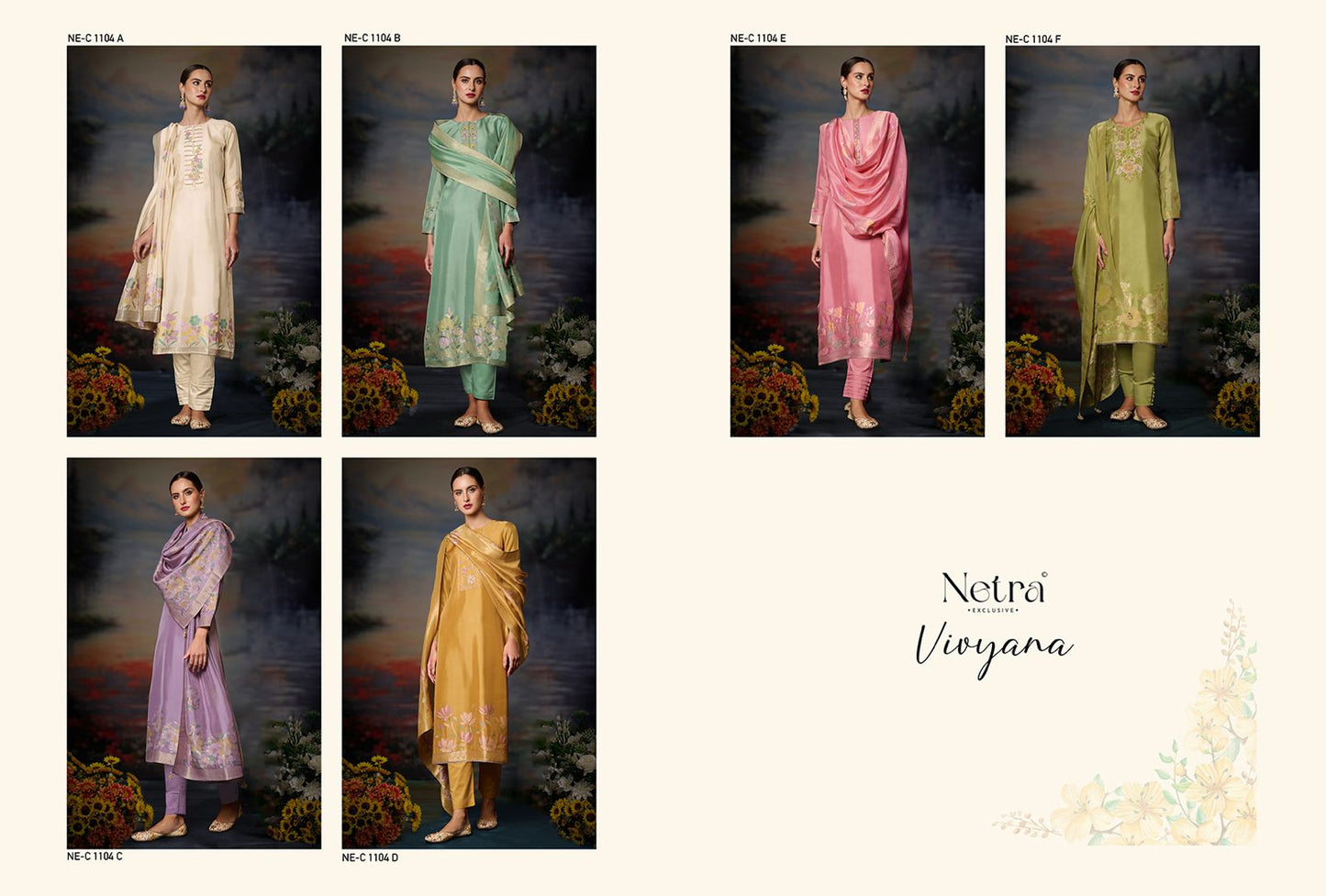 Vivyana Netra Premium Viscose Pant Style Suits Wholesale Rate