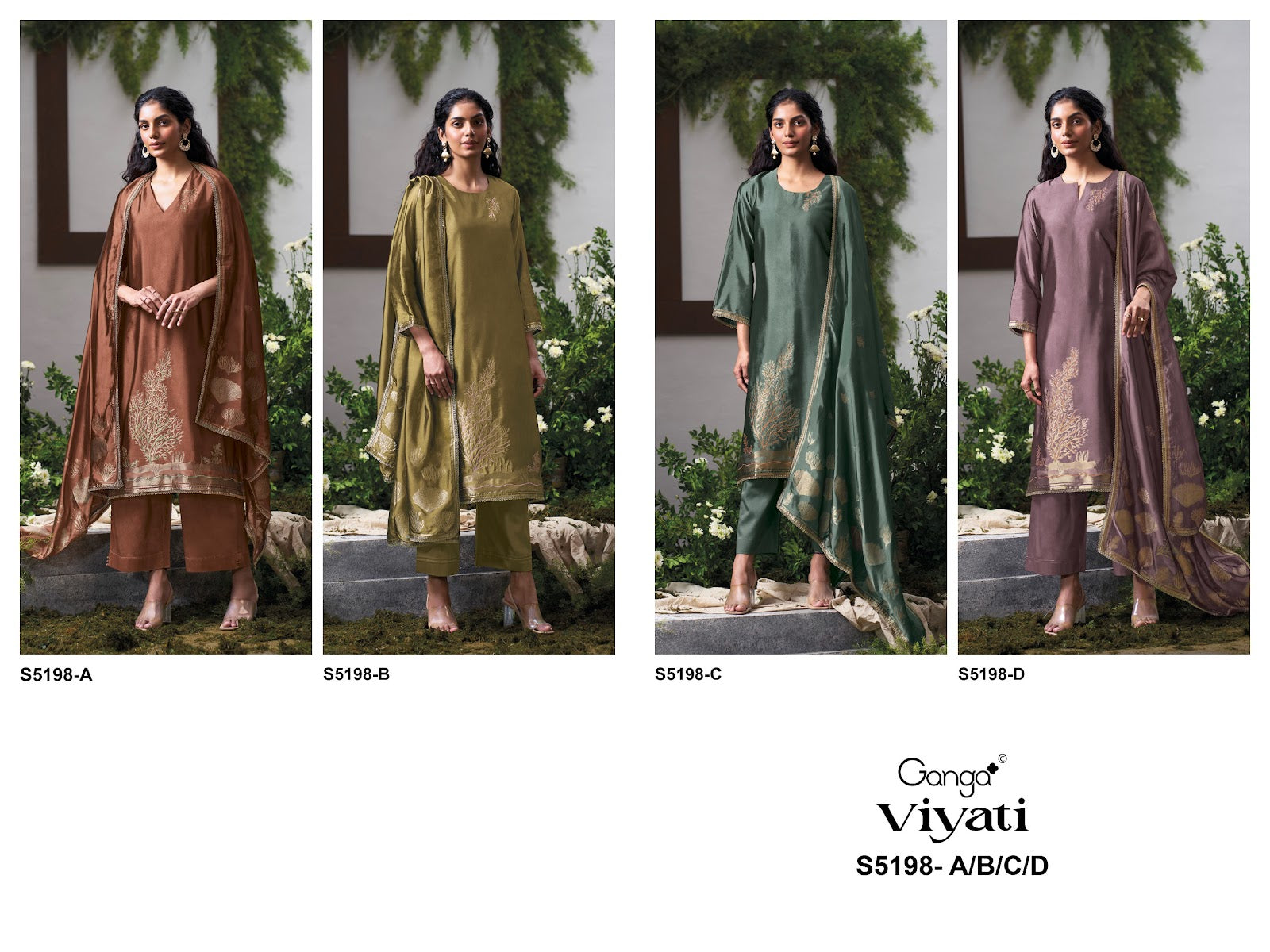 Viyati S5198 Ganga Woven Silk Pant Style Suits Supplier