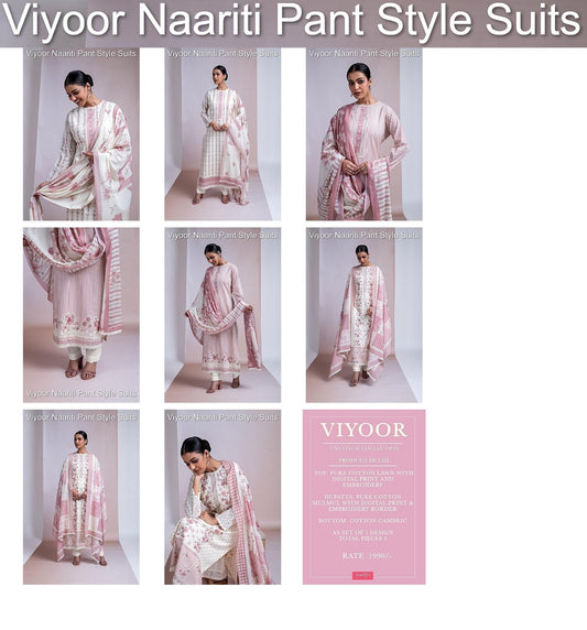 Viyoor Naariti Pure Cotton Pant Style Suits Wholesaler India