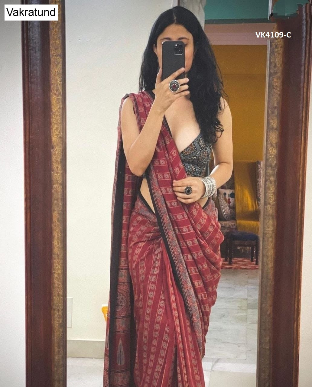 Vk4109 Vakratund Chanderi Sarees Exporter India