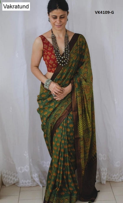 Vk4109 Vakratund Chanderi Sarees Exporter India