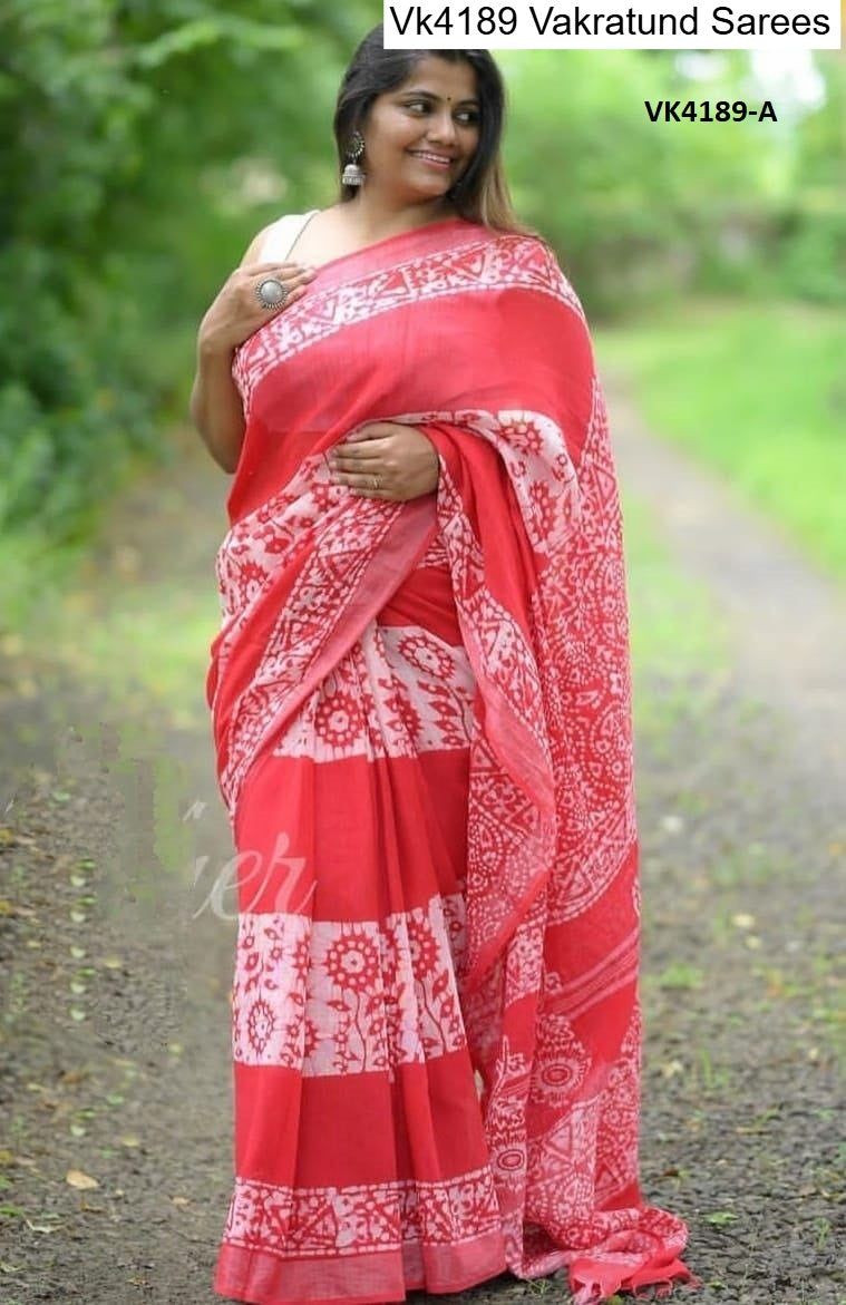 Vk4189 Vakratund Linen Sarees Supplier India