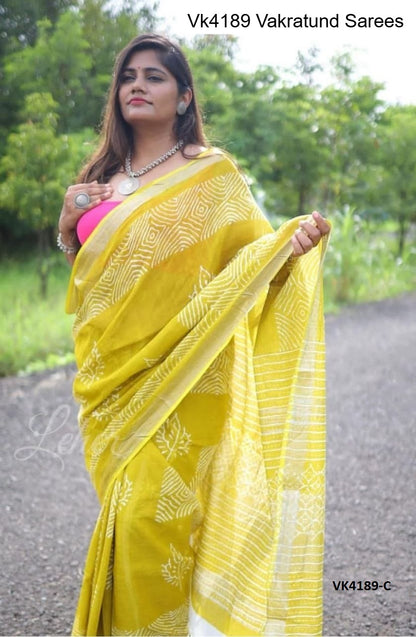 Vk4189 Vakratund Linen Sarees Supplier India