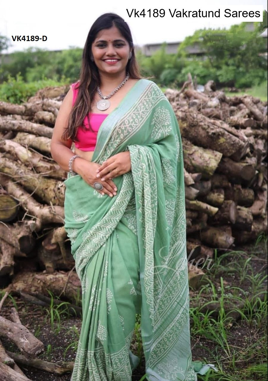 Vk4189 Vakratund Linen Sarees Supplier India
