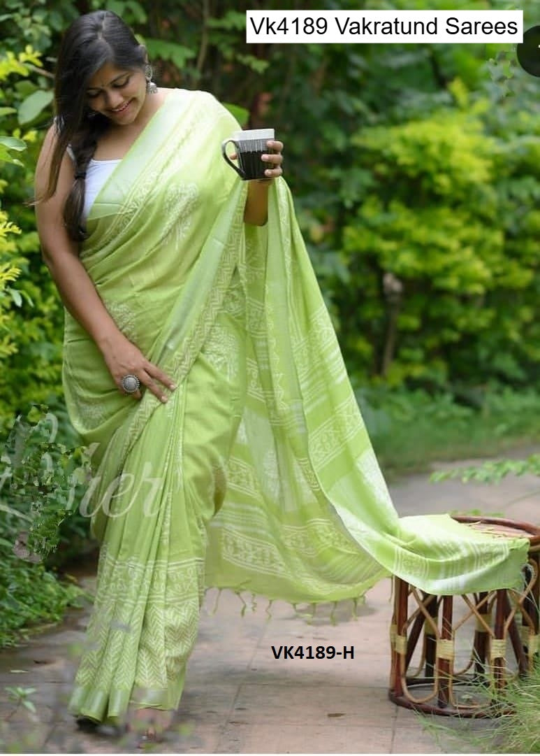 Vk4189 Vakratund Linen Sarees Supplier India