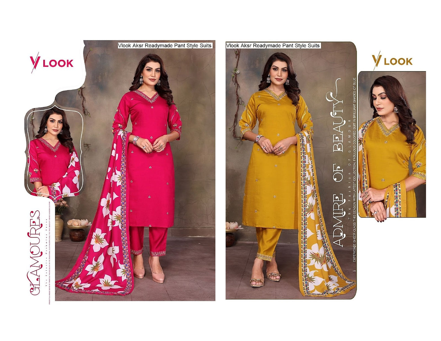 Vlook Aksr Vertican Readymade Pant Style Suits Wholesale Price