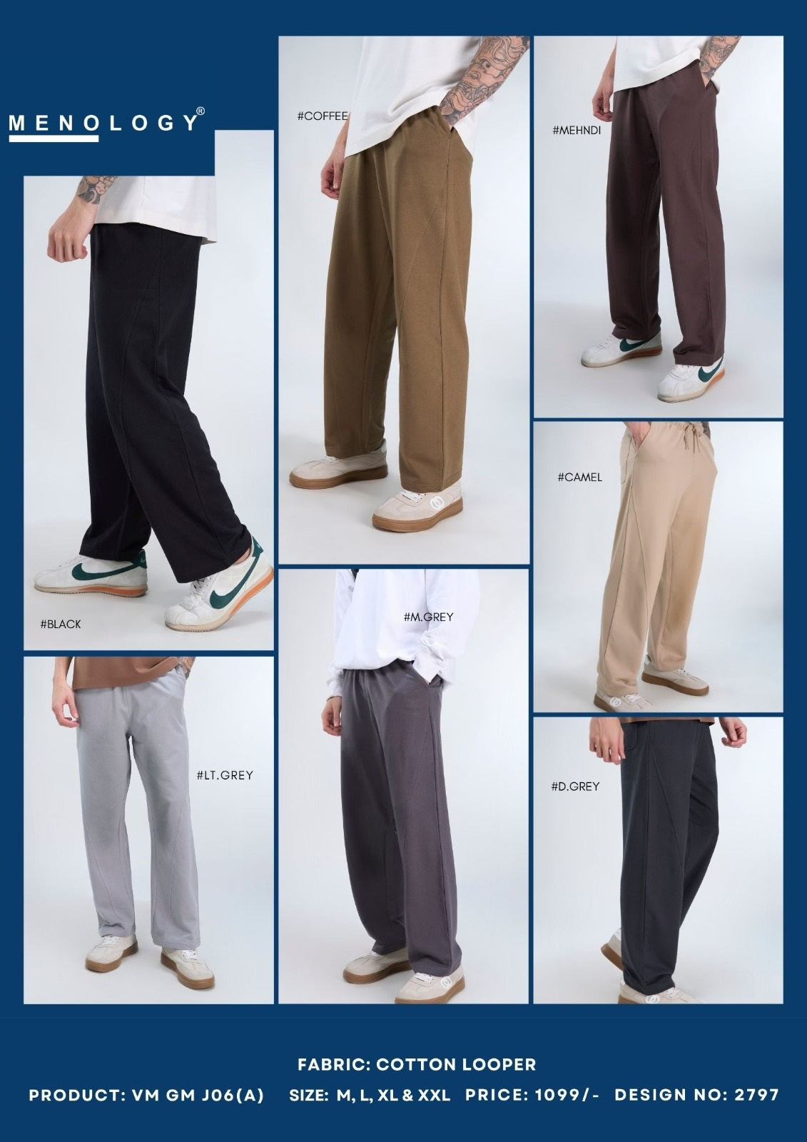 Vm Gm J 06 A Menology Cotton Looper Mens Track Pants Wholesale Rate