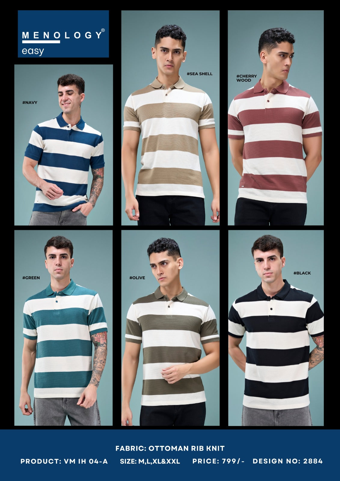 Vm Ih 04 A 2884 Polo Menology Ottoman Rib Knit Mens Tshirts Wholesale
