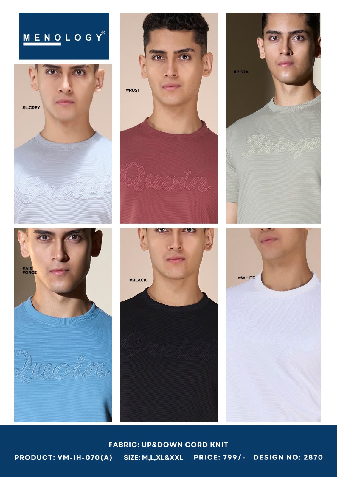 Vm Ih 070 A Knit Menology Cord Mens Tshirts Exporter Gujarat