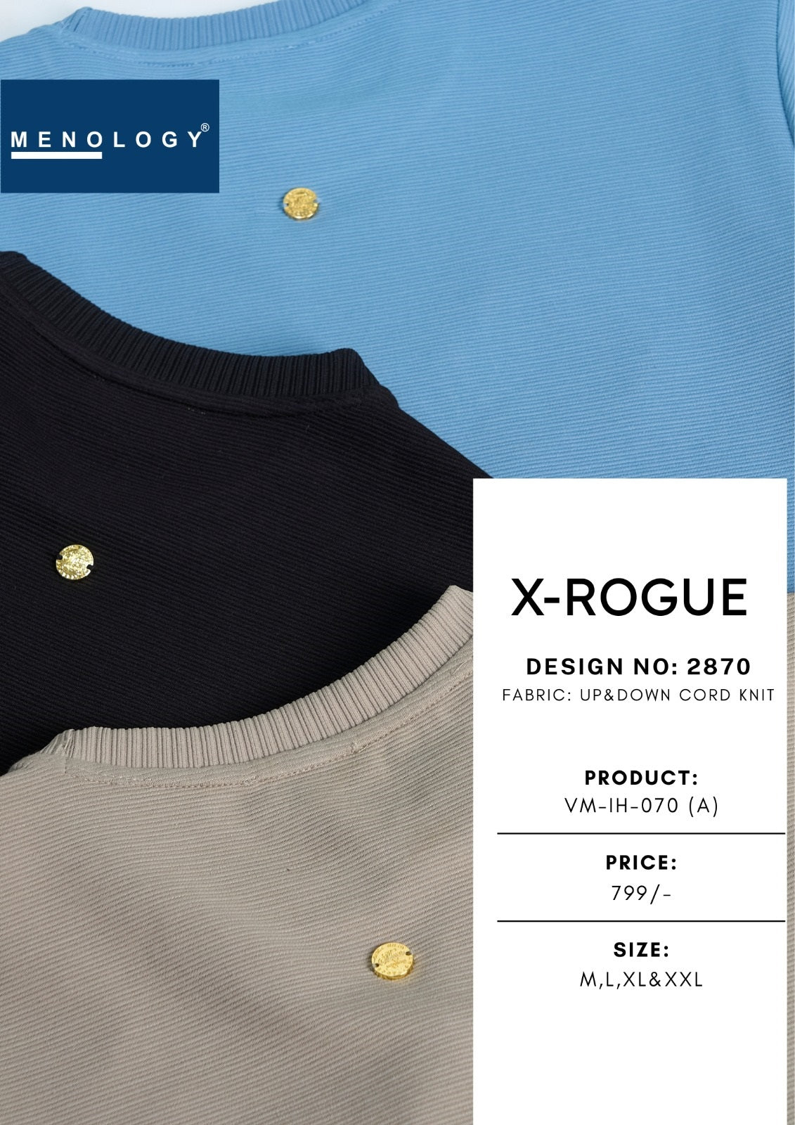 Vm Ih 070 A Knit Menology Cord Mens Tshirts Exporter Gujarat