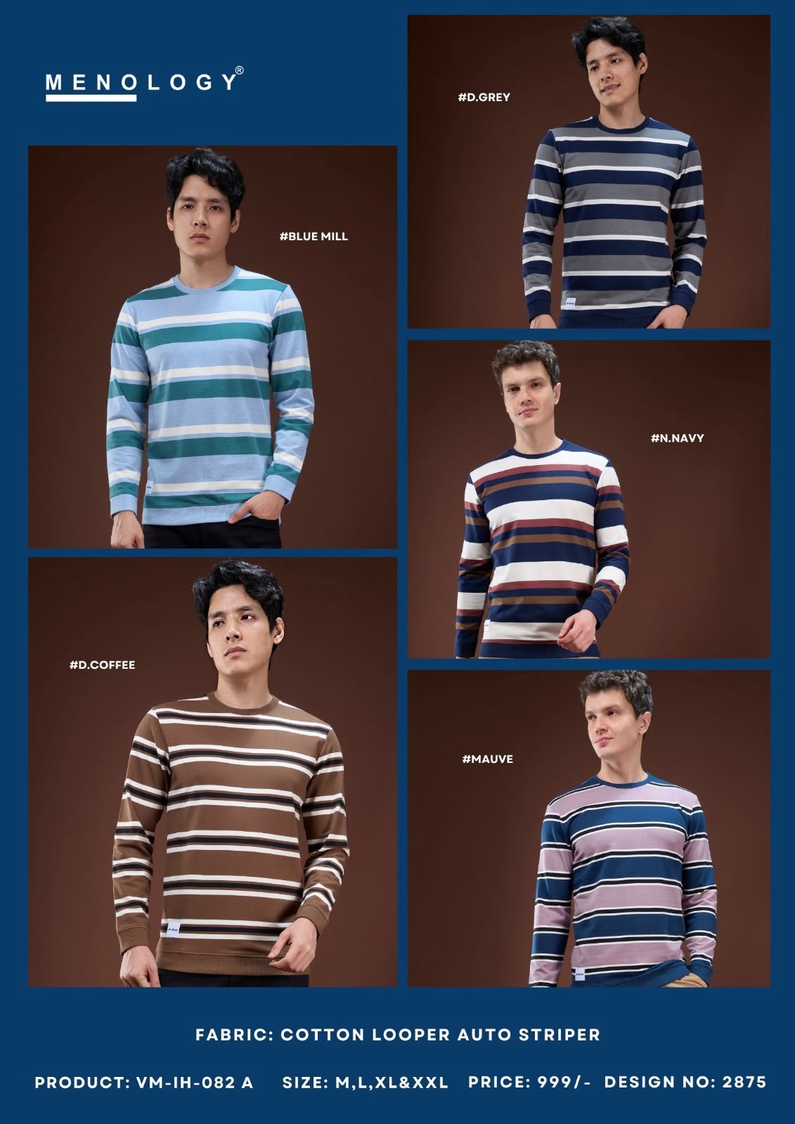 Vm Ih 082A Full Sleeves Menology Cotton Looper Mens Tshirts Manufacturer Gujarat