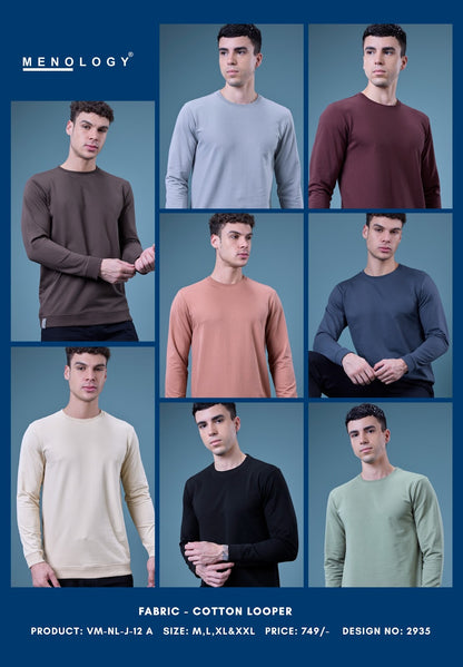 Vm Nl J 012(A) 2935 Menology Cotton Looper Mens Tshirts Exporter India