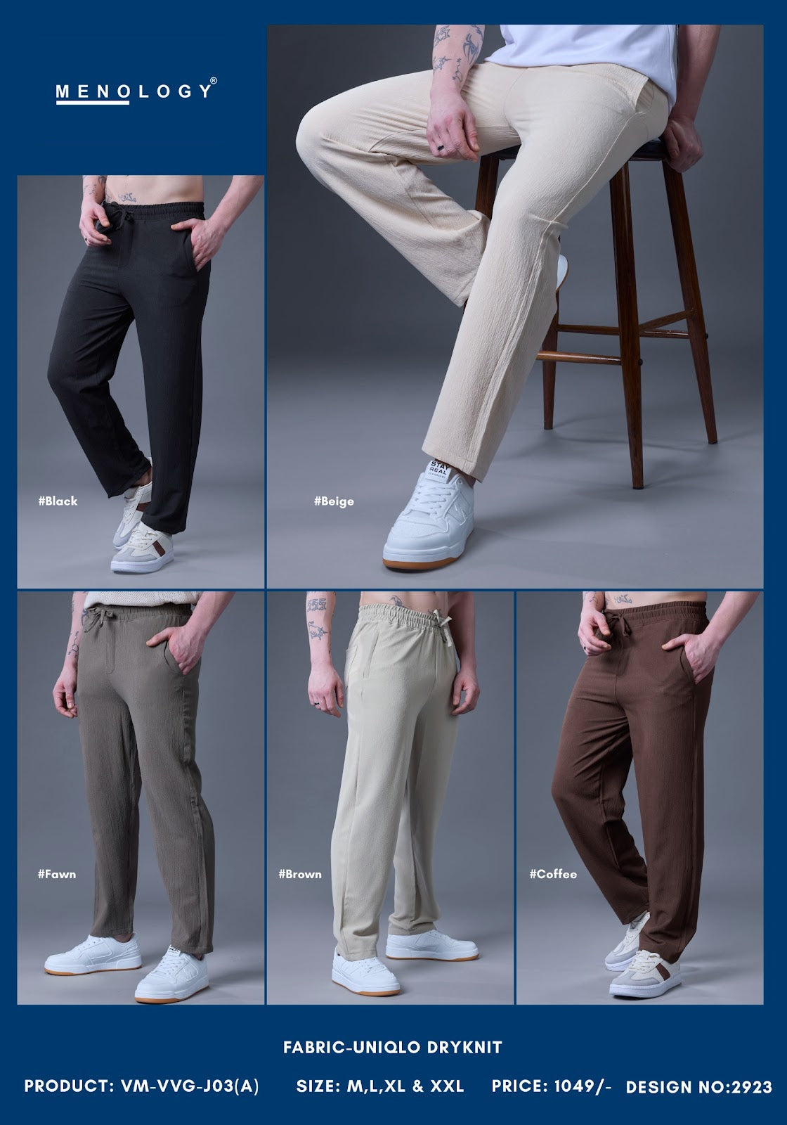 Vm Vvg-J-03(A) 2923 Menology Knit Mens Track Pants Wholesaler India