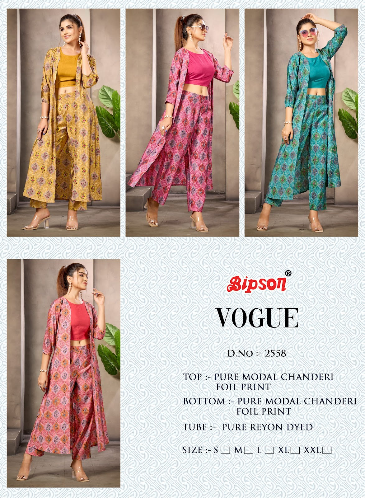 Vogue 2558 Bipson Prints Modal Chanderi Co Ord Set
