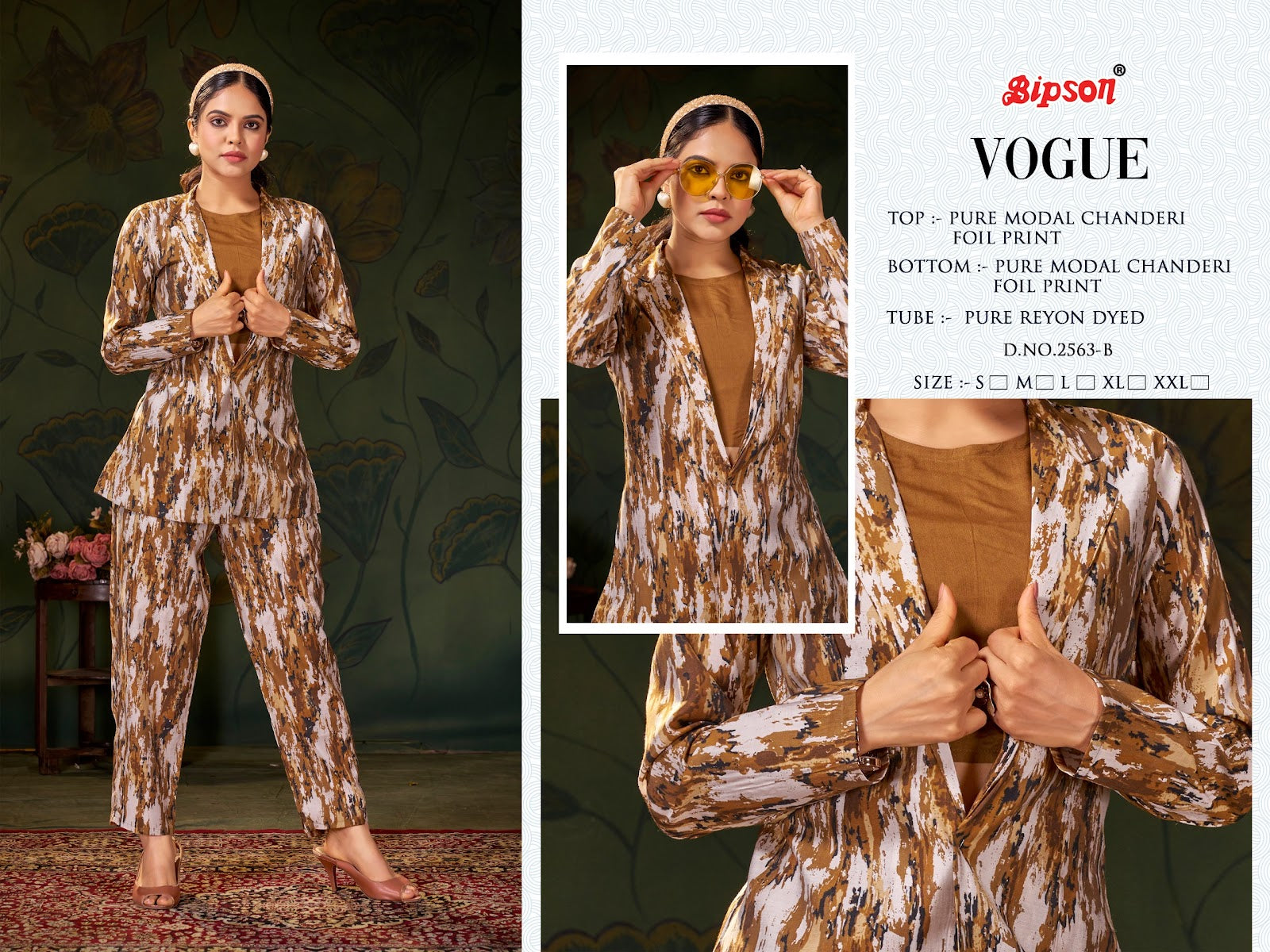 Vogue 2563 Bipson Prints Modal Chanderi Co Ord Set