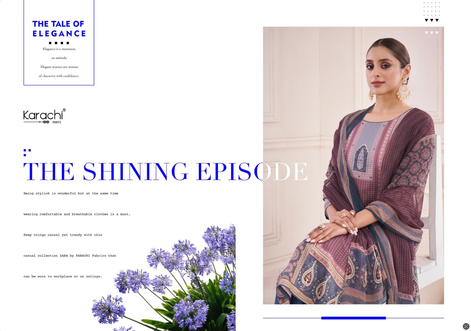 Vogue Karachi Prints Jam Satin Plazzo Style Suits Wholesale