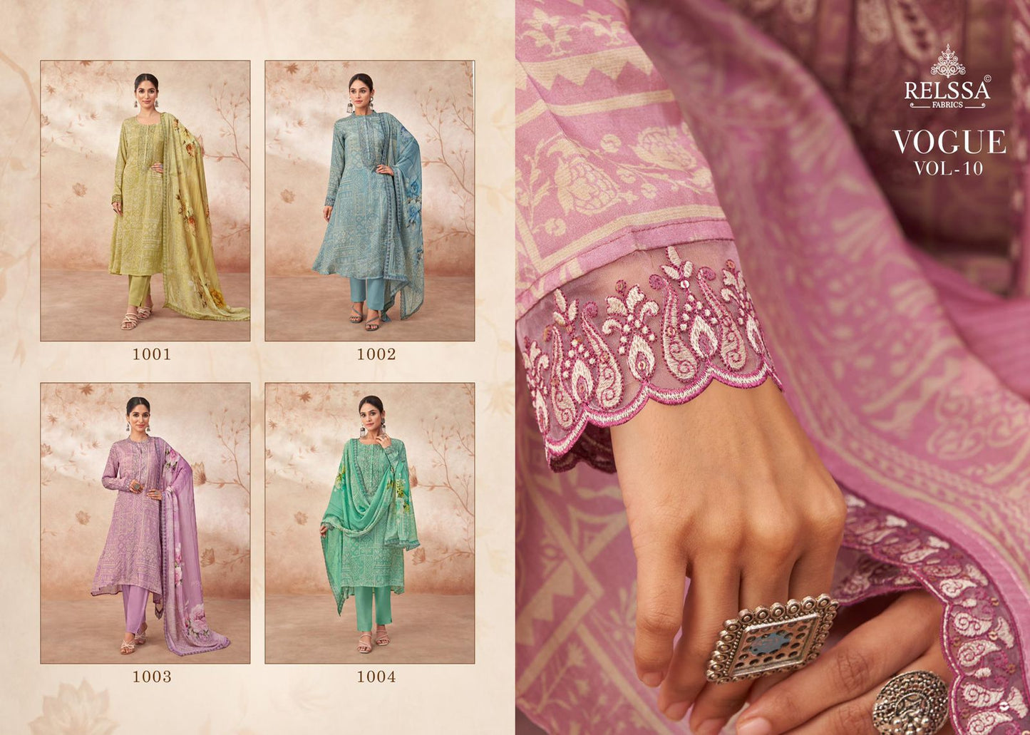 Vogue Vol 10 Relssa Fabrics Modal Pant Style Suits Wholesaler India