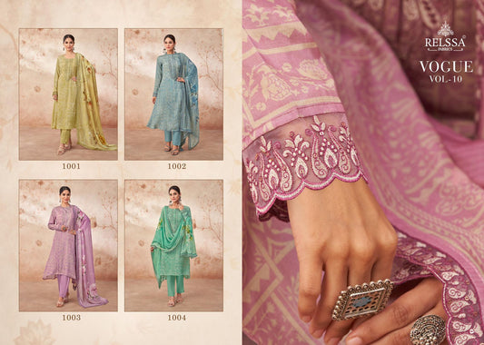 Vogue Vol 10 Relssa Fabrics Modal Pant Style Suits Wholesaler India