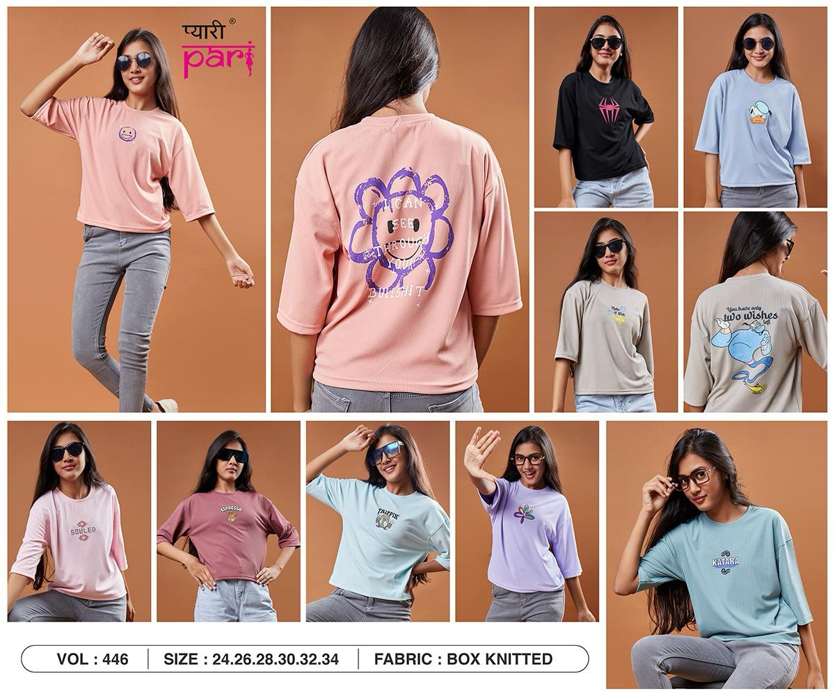Vol-446 Pyari Pari Knit Girls Top Wholesaler