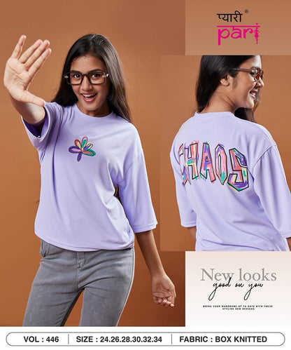 Vol-446 Pyari Pari Knit Girls Top Wholesaler
