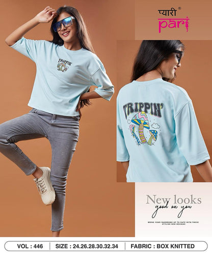 Vol-446 Pyari Pari Knit Girls Top Wholesaler