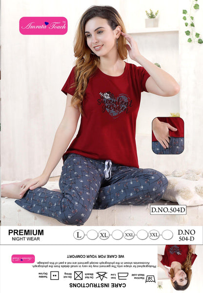 Vol 504 Kavyansika Pyjama Night Suits