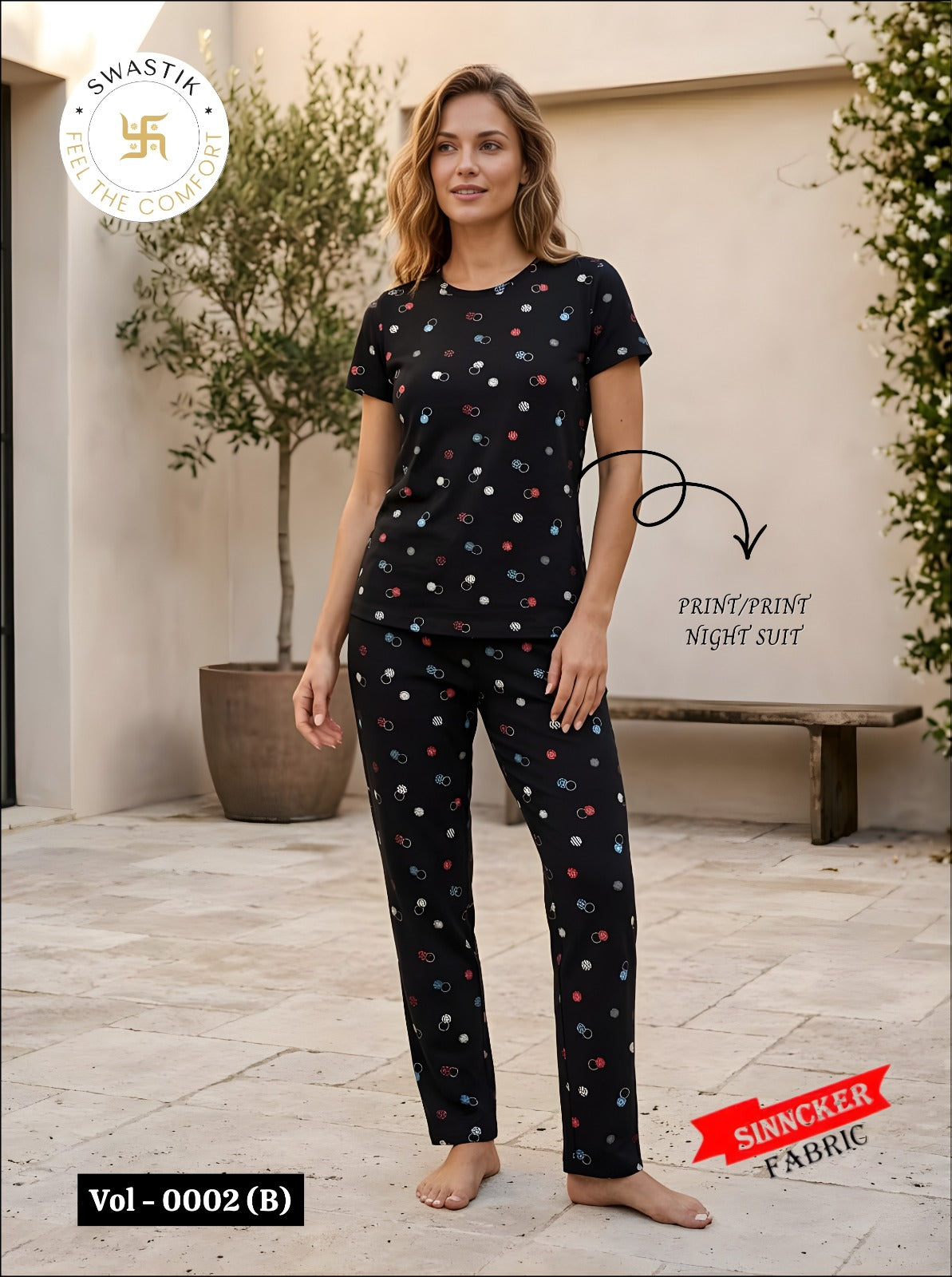 Vol 0002 B Swastik Sinker Pyjama Night Suits Manufacturer Ahmedabad