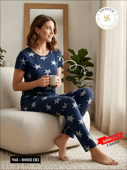 Vol 0002 B Swastik Sinker Pyjama Night Suits Manufacturer Ahmedabad