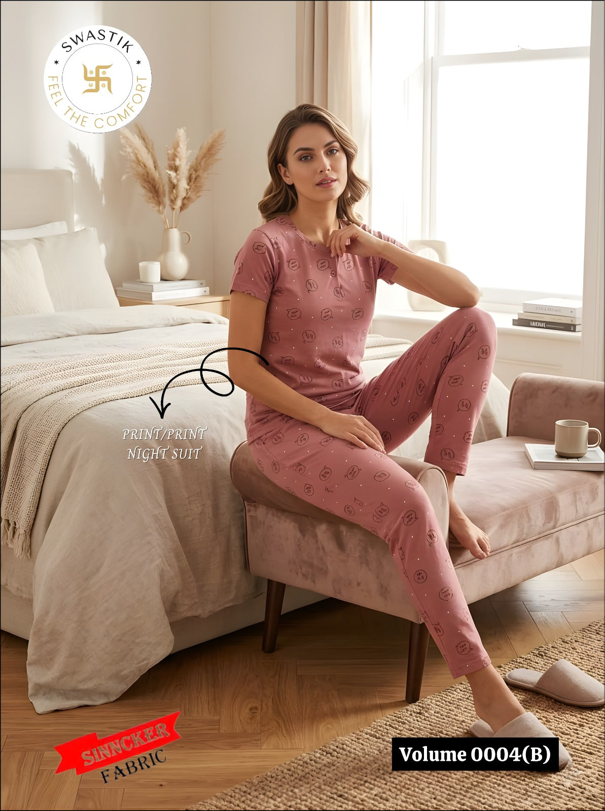 Vol 0004 B Swastik Sinker Pyjama Night Suits Exporter Gujarat