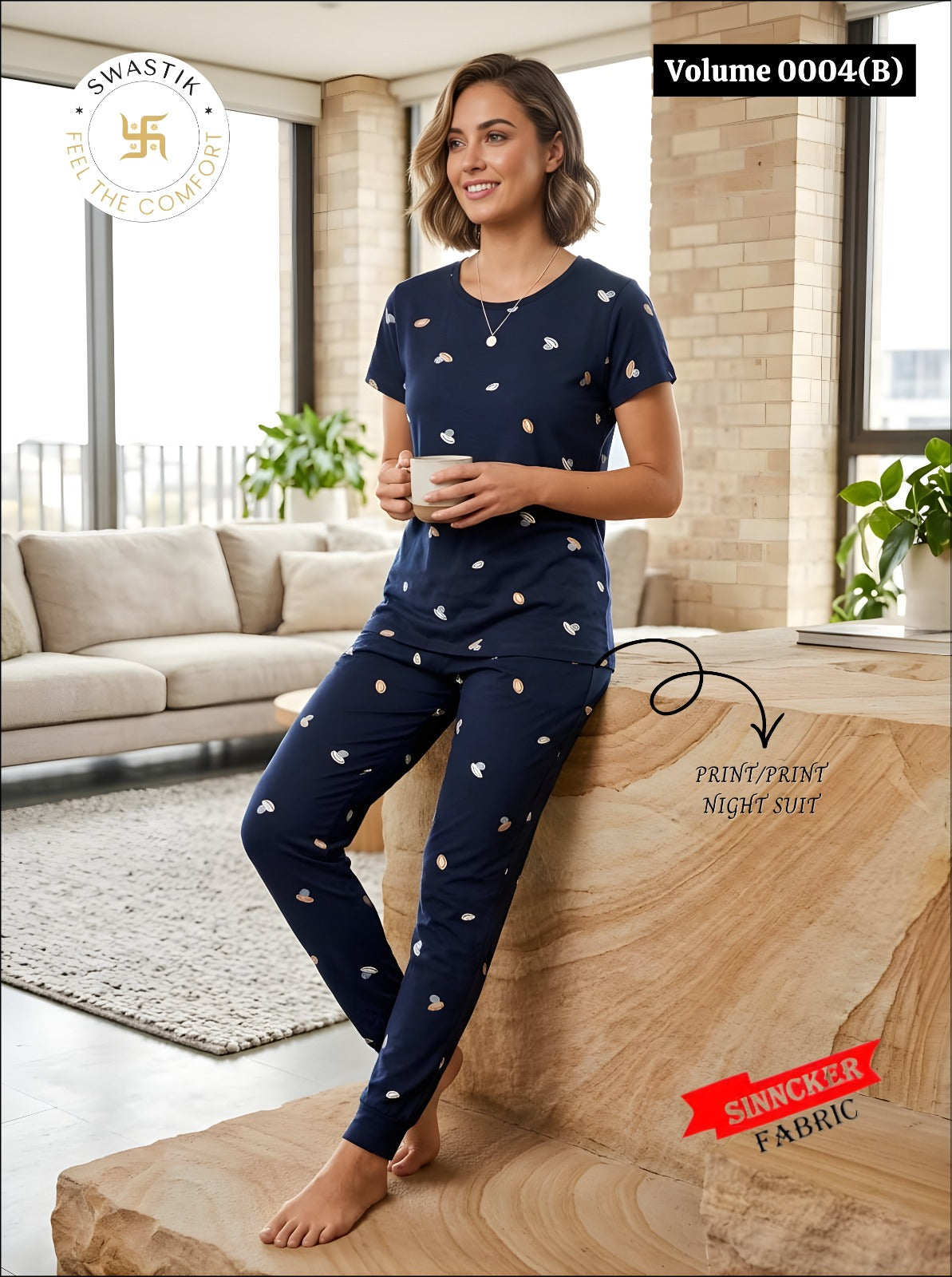 Vol 0004 B Swastik Sinker Pyjama Night Suits Exporter Gujarat