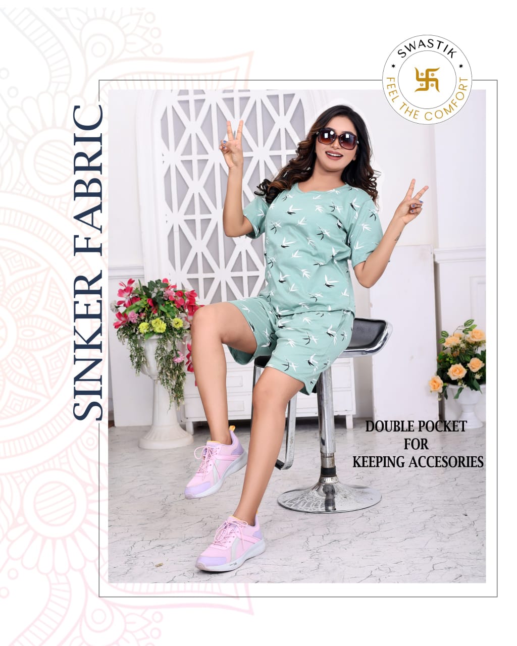Vol 0004 D Swastik Sinker Shorts Night Suits Supplier Ahmedabad