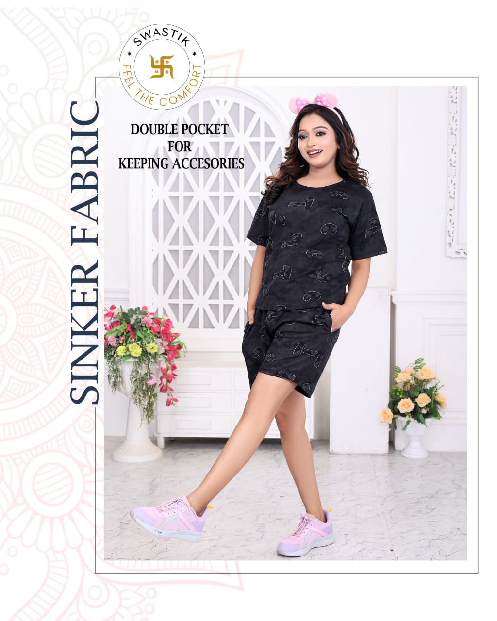 Vol 0004 D Swastik Sinker Shorts Night Suits Supplier Ahmedabad