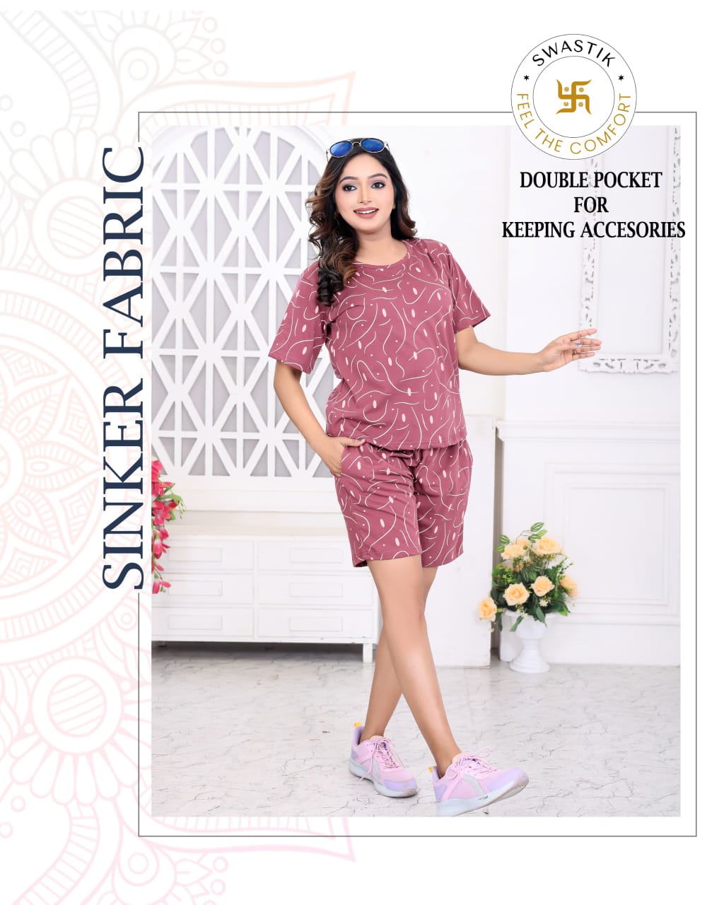 Vol 0004 D Swastik Sinker Shorts Night Suits Supplier Ahmedabad