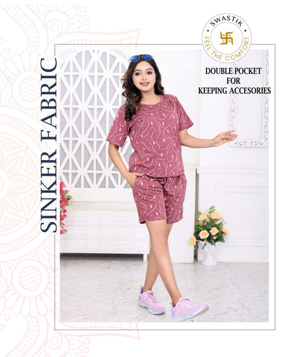 Vol 0004 D Swastik Sinker Shorts Night Suits Supplier Ahmedabad
