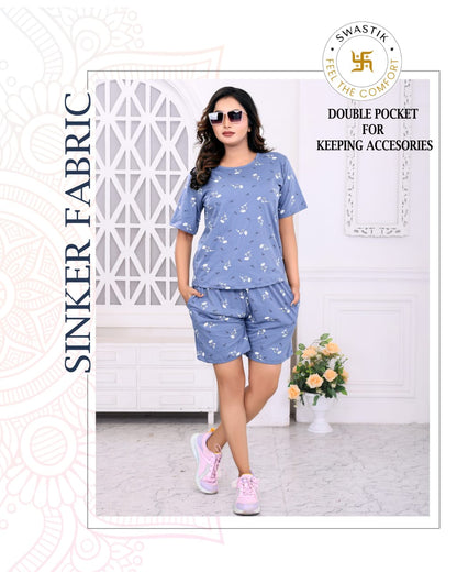 Vol 0004 D Swastik Sinker Shorts Night Suits Supplier Ahmedabad