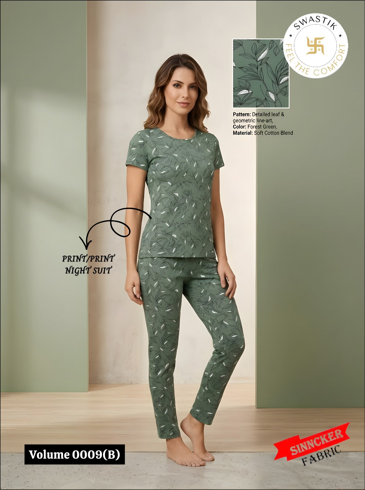 Vol 0009 B Swastik Sinker Pyjama Night Suits Exporter