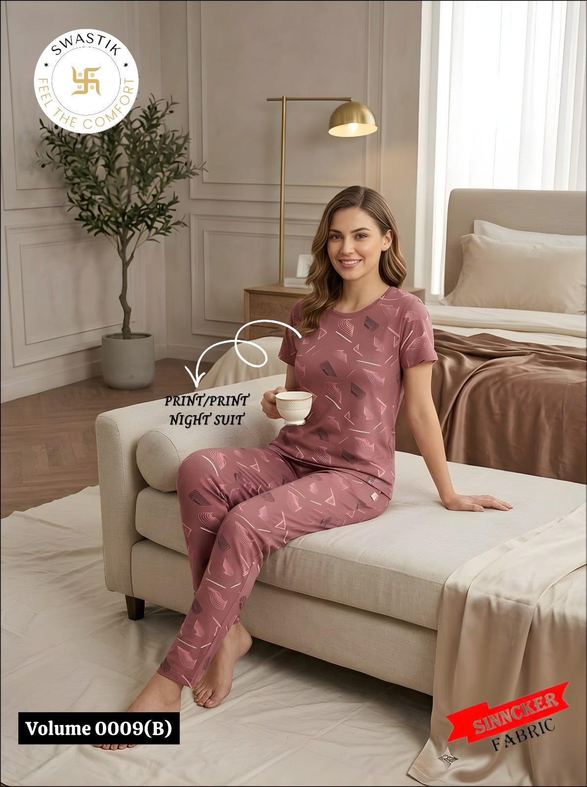 Vol 0009 B Swastik Sinker Pyjama Night Suits Exporter