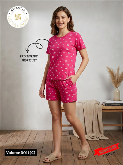 Vol 0011 C Swastik Sinker Shorts Night Suits Supplier Gujarat