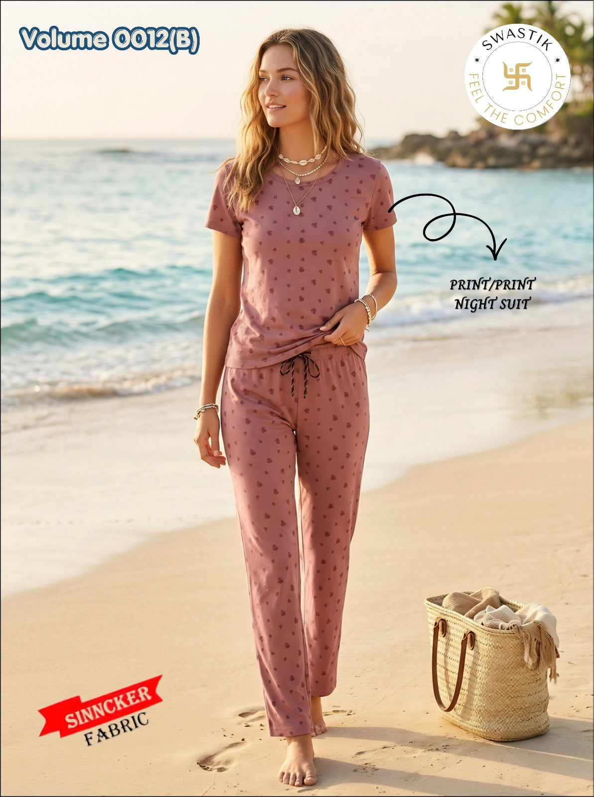 Vol 0012 B Swastik Sinker Pyjama Night Suits Wholesaler Ahmedabad