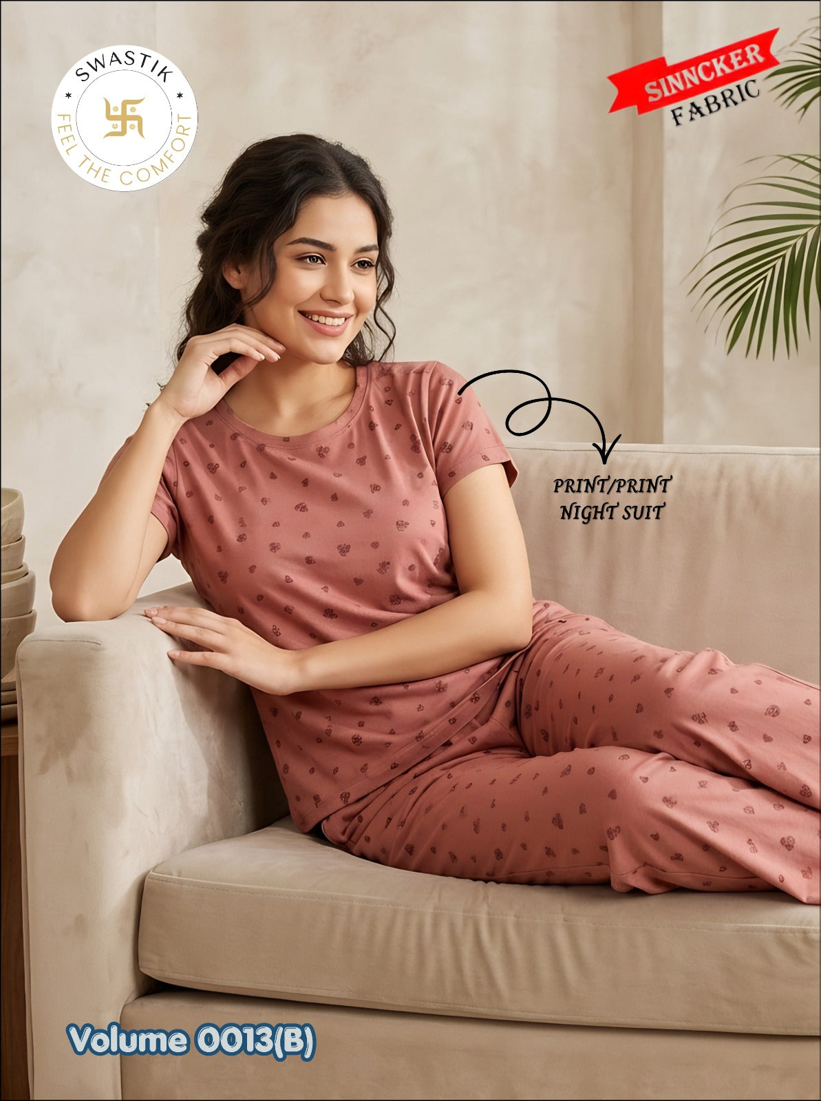 Vol 0013 B Swastik Sinker Pyjama Night Suits Wholesale Price