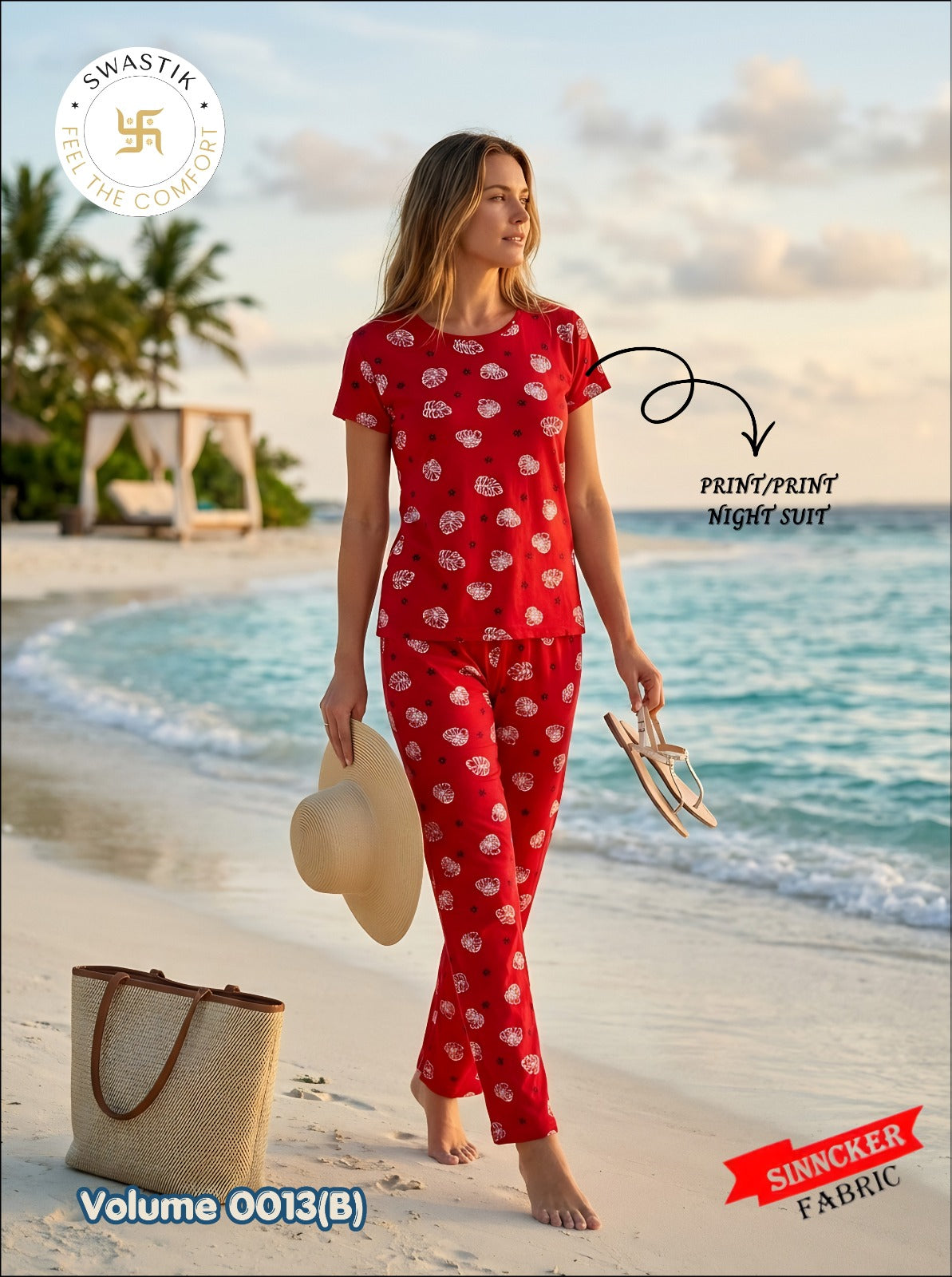 Vol 0013 B Swastik Sinker Pyjama Night Suits Wholesale Price