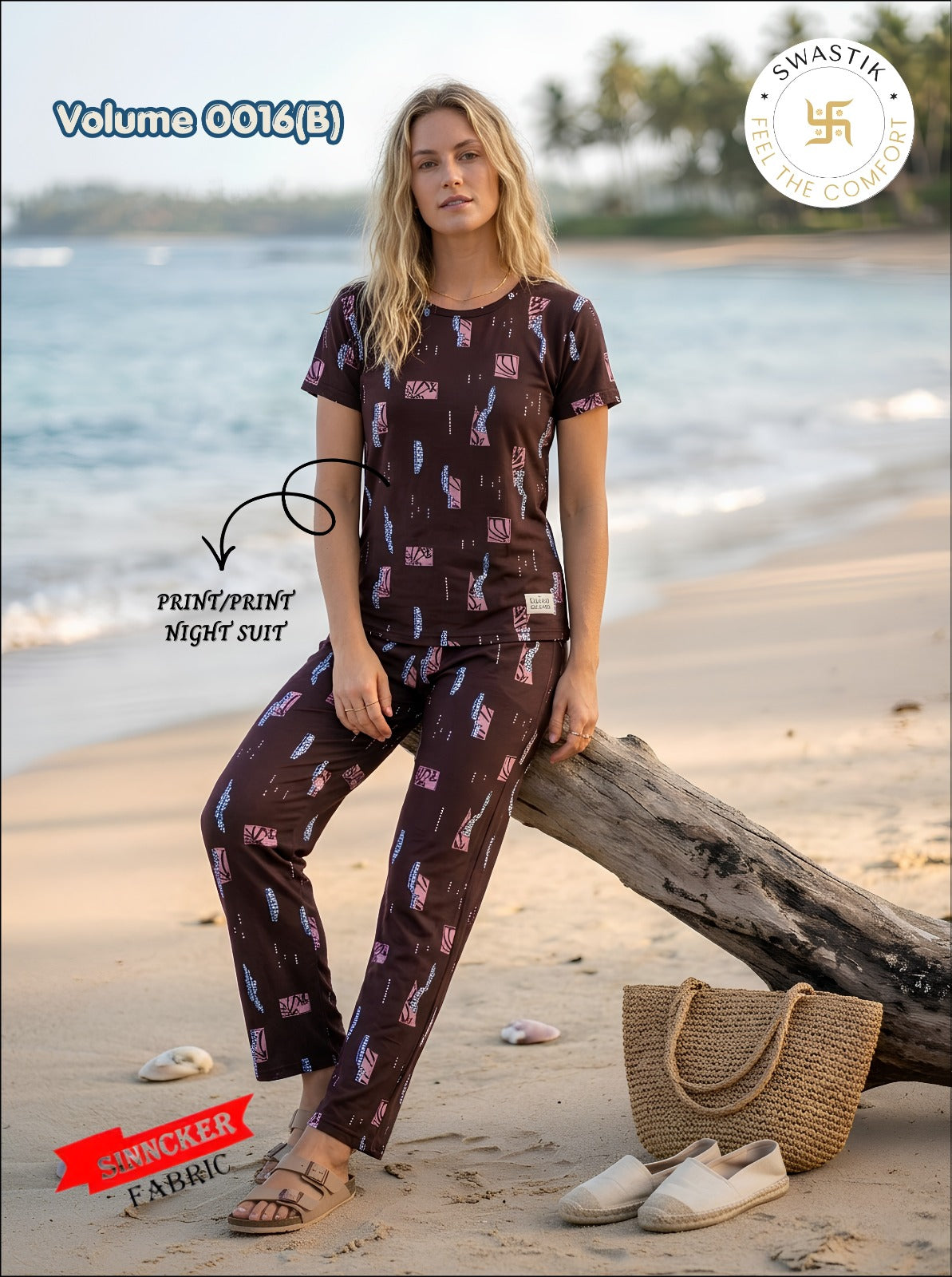 Vol 0016 B Swastik Sinker Pyjama Night Suits Wholesaler India