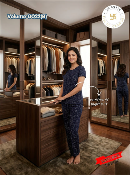 Vol 0022 B Swastik Sinker Pyjama Night Suits Wholesaler Gujarat