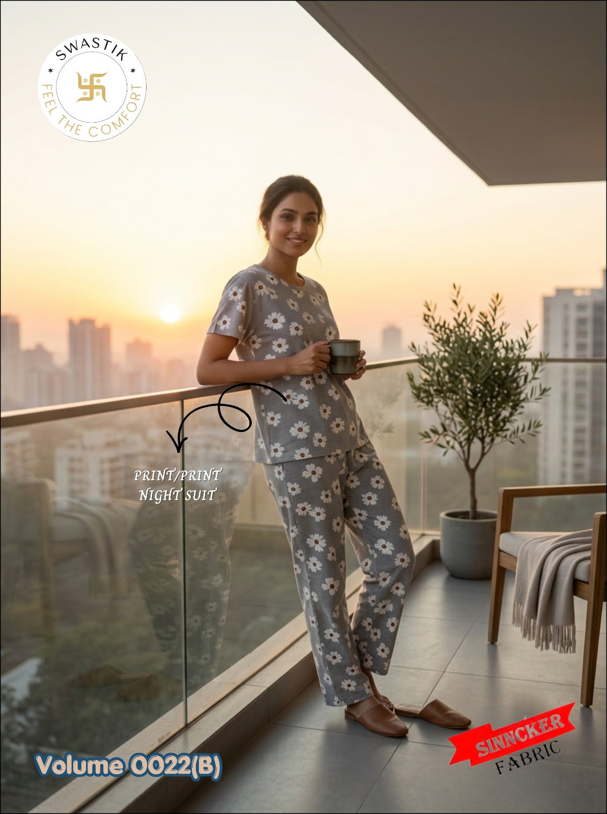 Vol 0022 B Swastik Sinker Pyjama Night Suits Wholesaler Gujarat