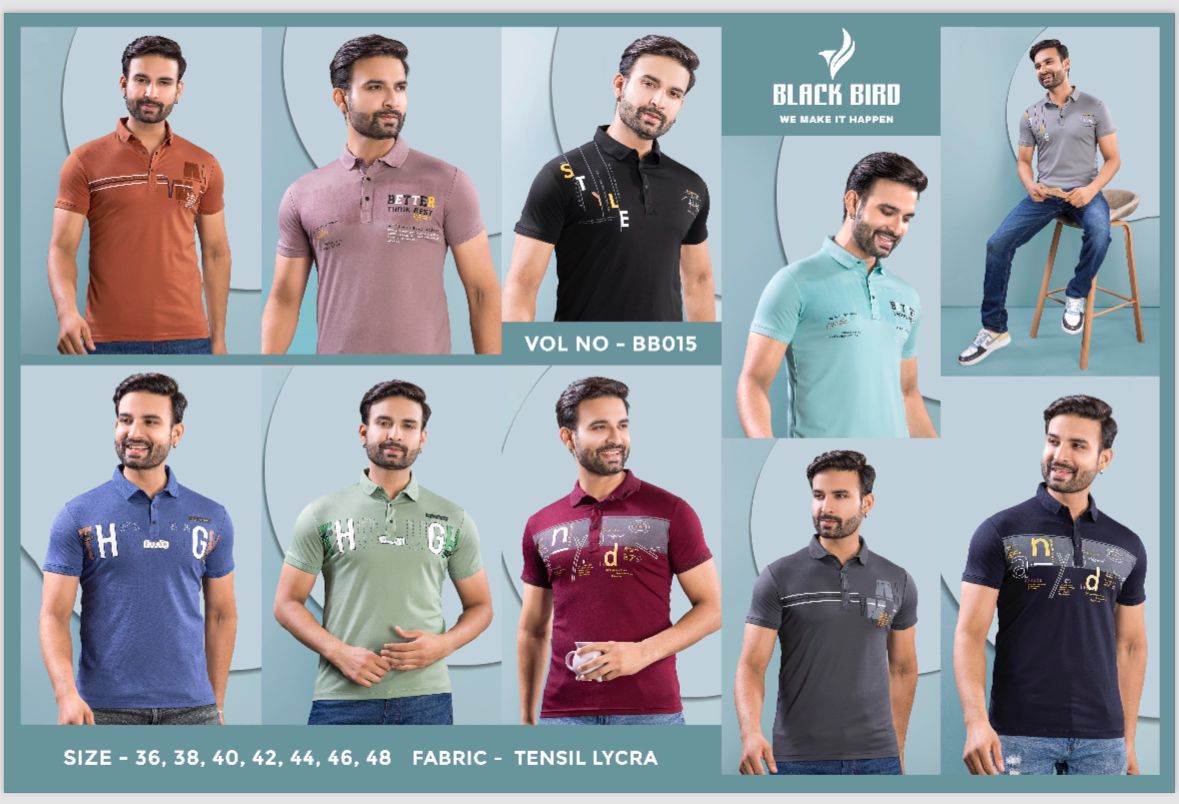 Vol 015 Black Bird Tencil Mens Tshirts Supplier India